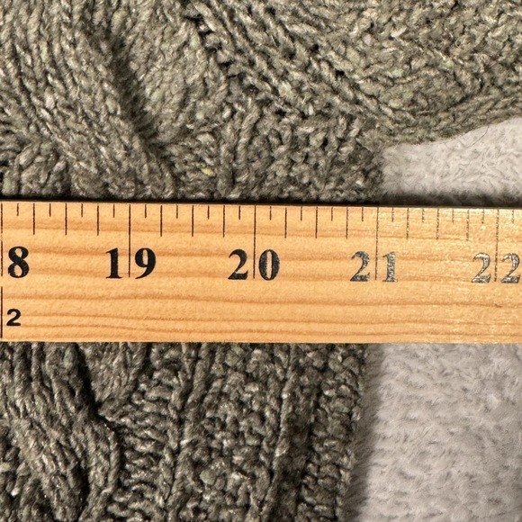 Lauren Ralph Lauren Sweater Womens M Green Hand Knit Wool 1/4 Zip Cable Knit - Picture 4 of 9